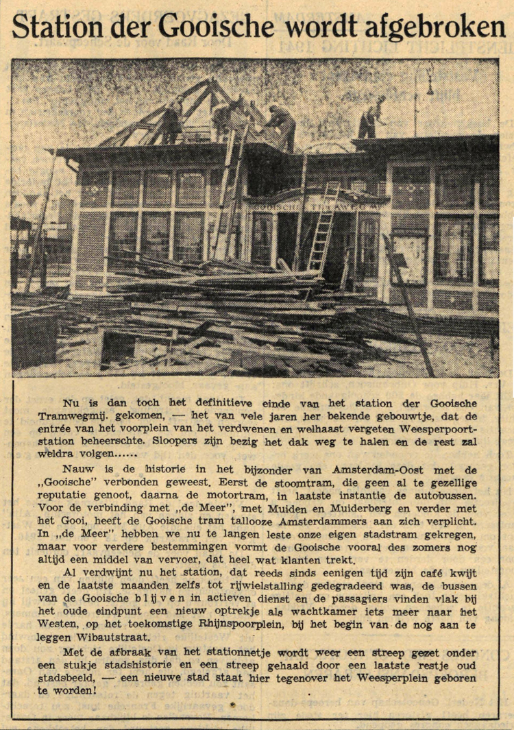 07 augustus 1940 - Station der Gooische wordt afgebroken  