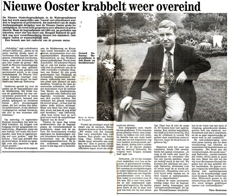 1996 Nieuwe Ooster krabbelt weer overeind - 1996 .<br />Bron: Diemer Courant 