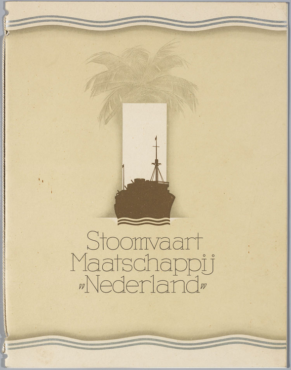 Brochure SMN. Deze brochure is gemaakt voor de Stoomvaart Maatschappij Nederland in 1928.<br />BronL Geheugen van Nederland. 