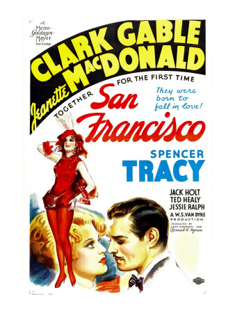 Filmposter Reclameposter voor de film "San Francisco" met Jeanette MacDonald. 